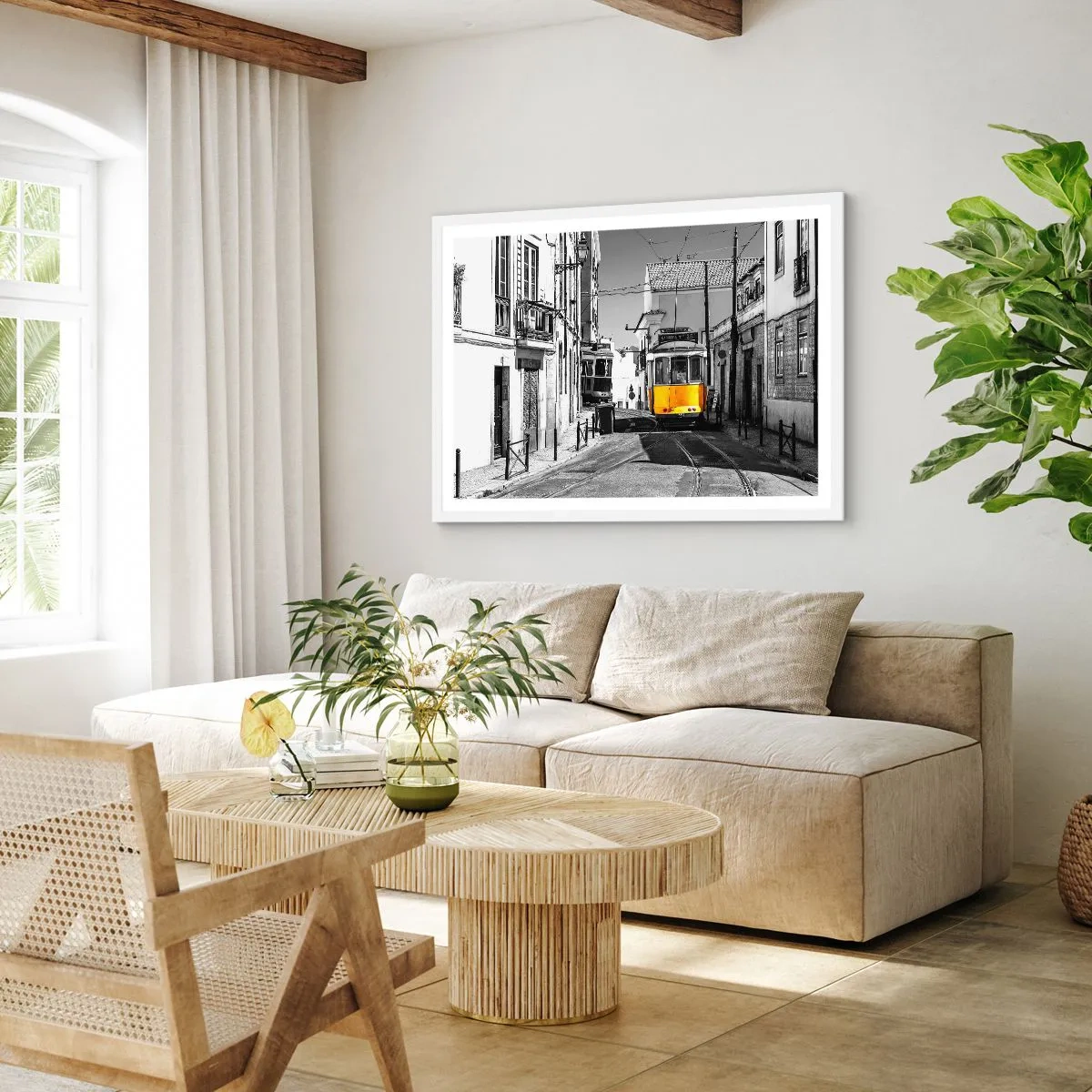 Plagát v bielom ráme - Duch Lisabonu - 40x30 cm