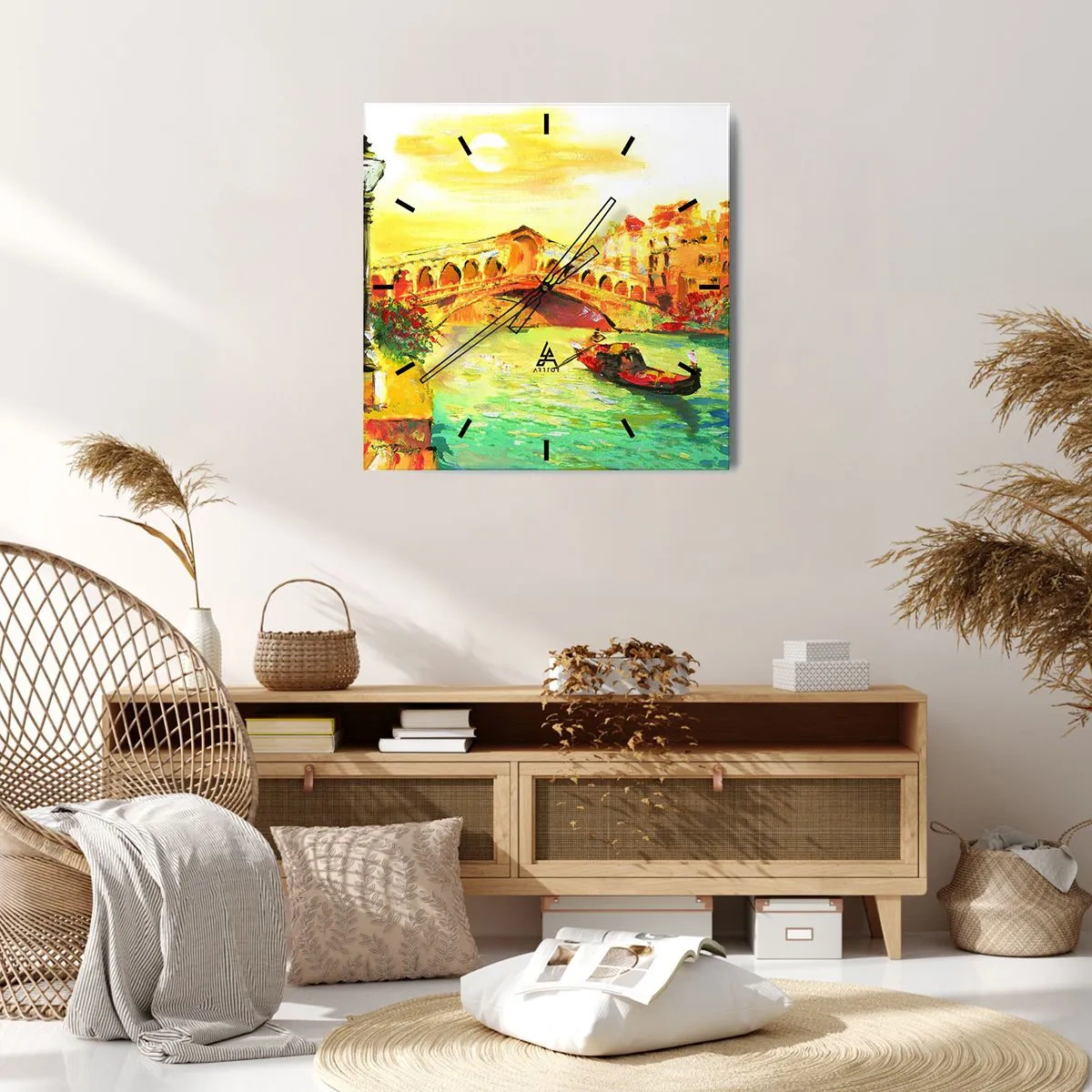 Nástenné hodiny - Púť zamilovaných - 40x40 cm