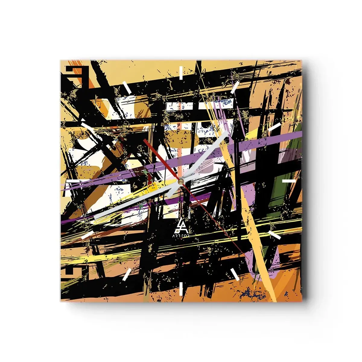 Nástenné hodiny - Ostrý rez - 30x30 cm