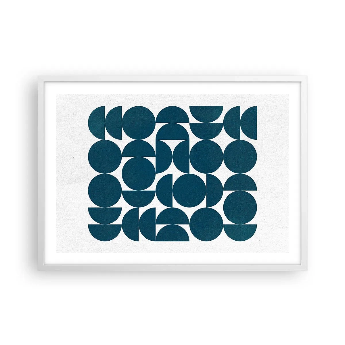 Plagát v bielom ráme - Kruhy a polkruhy - 70x50 cm