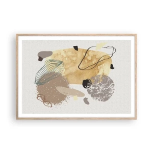 Plagát v ráme zo svetlého duba - Abstraktná slivka - 100x70 cm