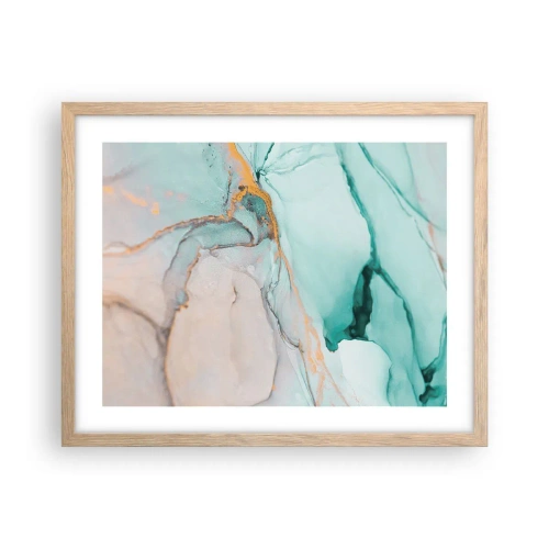 Plagát v ráme zo svetlého duba - Tanec tvarov a farieb - 50x40 cm