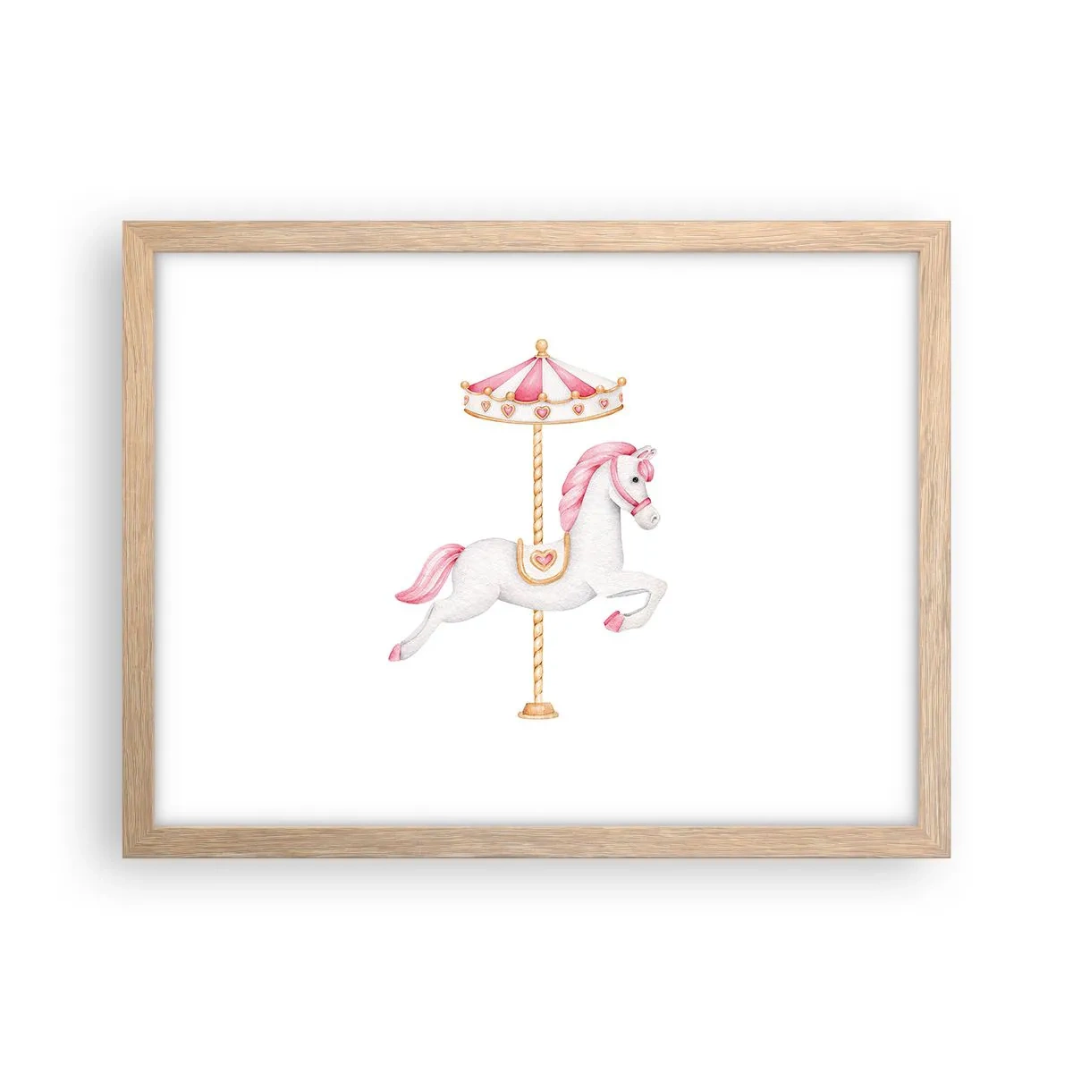 Plagát v ráme zo svetlého duba - Vyrazil z kopýtka - 40x30 cm