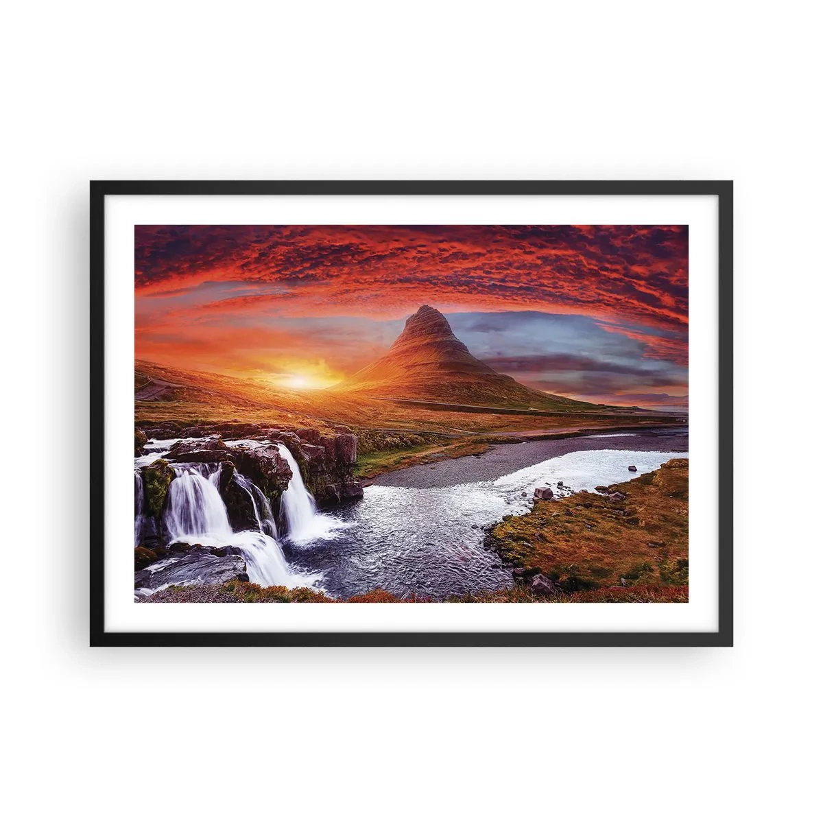 Plagát v čiernom ráme - Pohľad na Stredozem - 70x50 cm