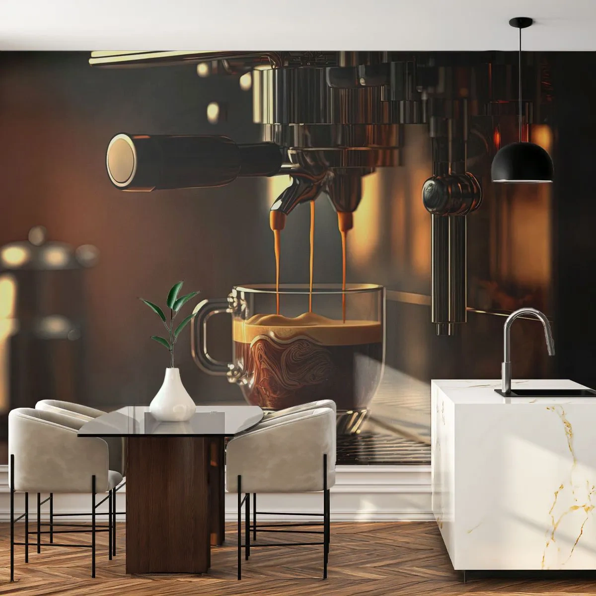 Fototapeta Standard Eco - Zmyselná zmes - Káva, Stroj na kávu, Gastronómia - 350x256 cm