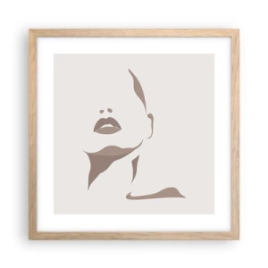 Plagát v ráme zo svetlého duba - Stvorená zo svetla a tieňa - 40x40 cm