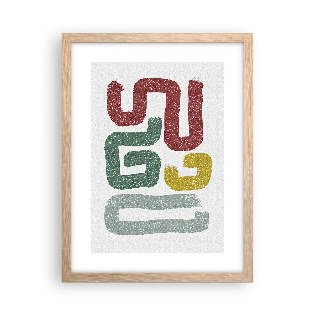 Plagát v ráme zo svetlého duba - V neznámom jazyku - 30x40 cm