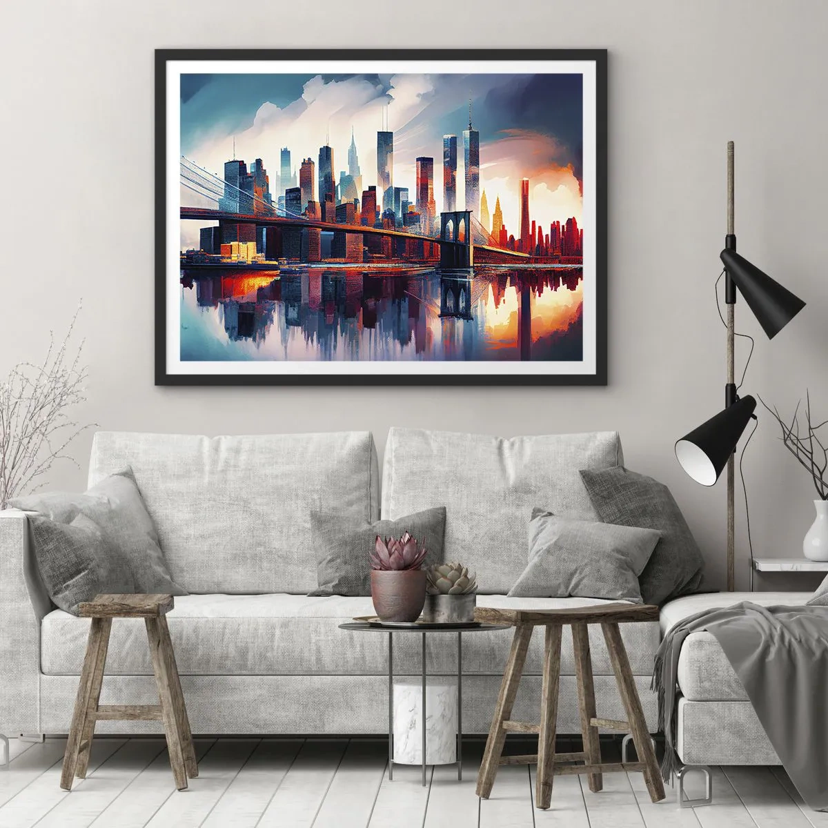 Plagát v čiernom ráme - Famózny New York - 91x61 cm