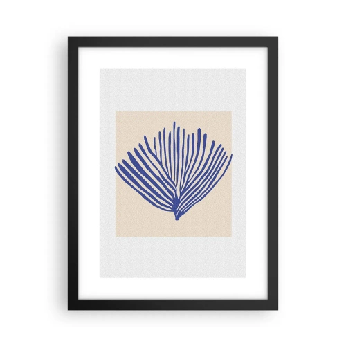 Plagát v čiernom ráme - Modrý vejár - 30x40 cm
