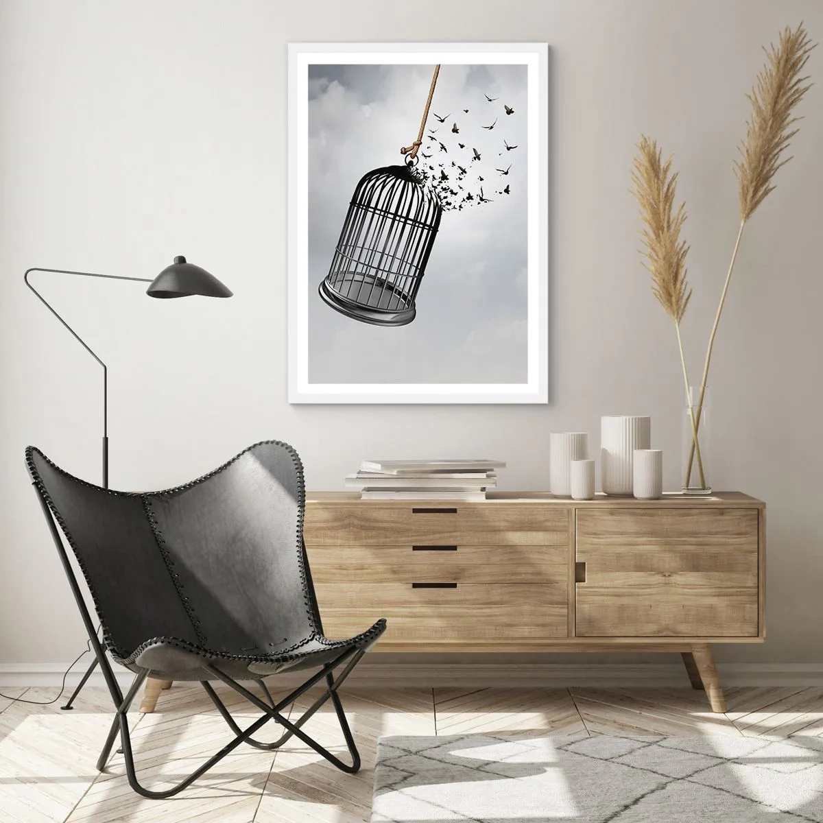Plagát v bielom ráme - Viera… nádej… sloboda! - 30x40 cm
