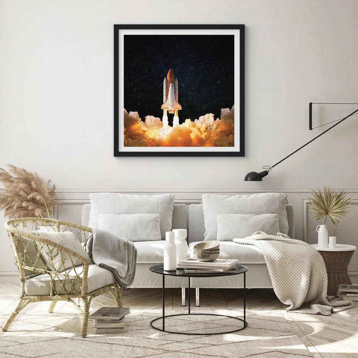 Plagát v čiernom ráme - Ad astra! - 30x30 cm