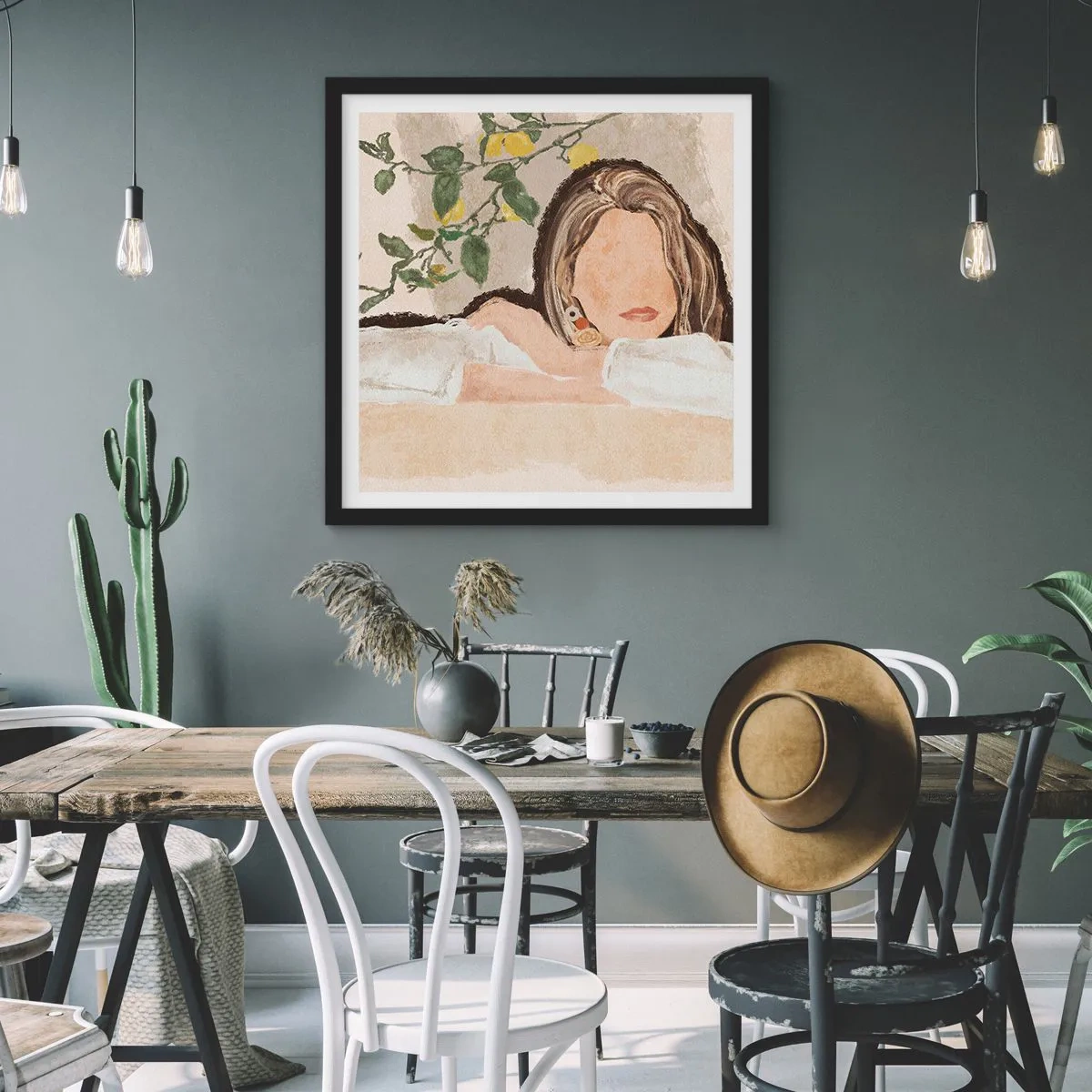 Plagát v čiernom ráme - Kráska z juhu - 60x60 cm