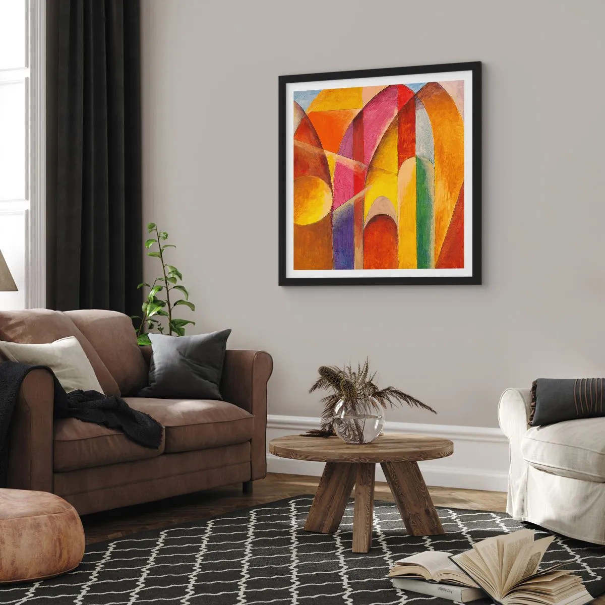 Plagát v čiernom ráme - Katedrála slnka - 40x40 cm