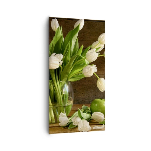 Obraz na plátne - Šťavnaté a čerstvé v zelenej a bielej - 65x120 cm