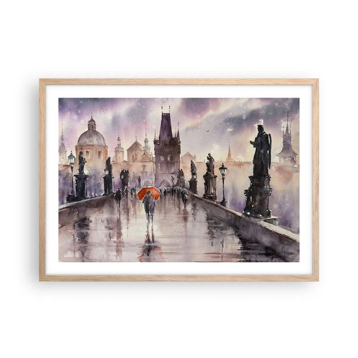 Plagát v ráme zo svetlého duba - Ľudia sa nemenia - 70x50 cm