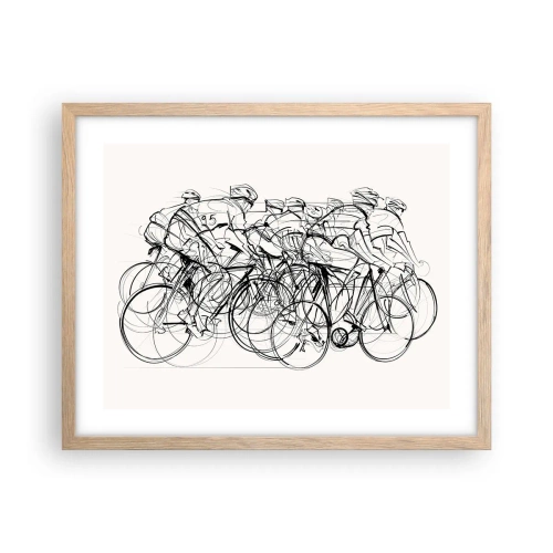 Plagát v ráme zo svetlého duba - Spoločne v tíme - 50x40 cm