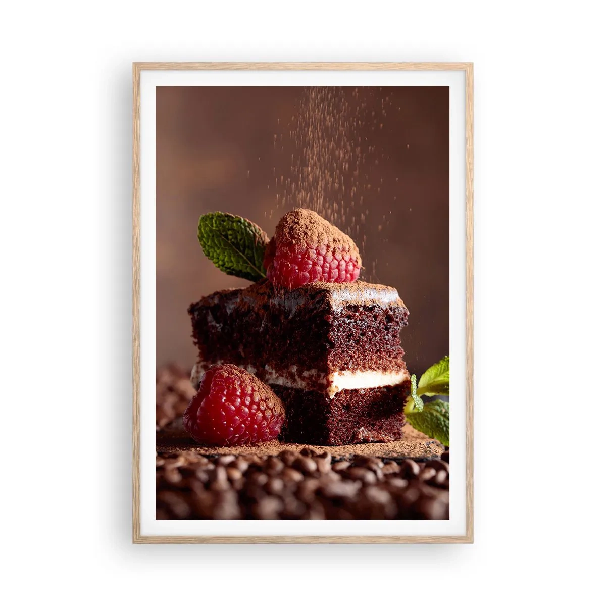 Plagát v ráme zo svetlého duba - Život je sladký - 70x100 cm