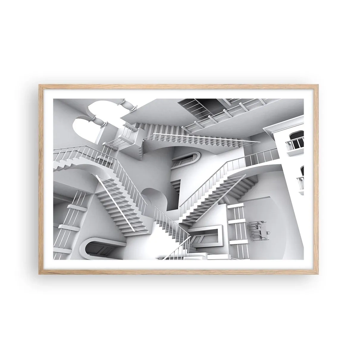 Plagát v ráme zo svetlého duba - Paradoxy prostoru - 91x61 cm