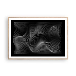 Plagát v ráme zo svetlého duba - Tanec svetla v priestore - 100x70 cm