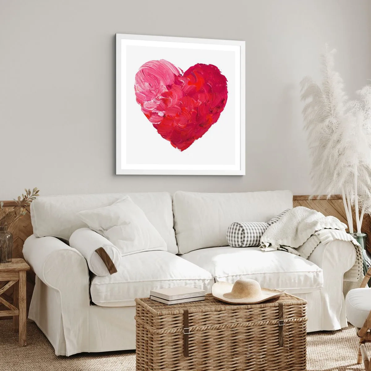 Plagát v bielom ráme - All you need is love - 50x50 cm