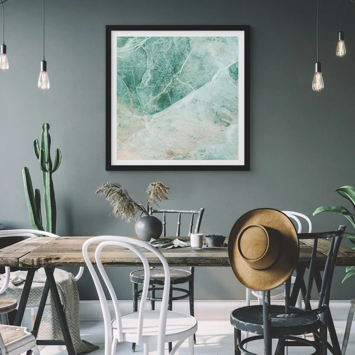 Plagát v čiernom ráme - Vznešený chlad kameňa - 60x60 cm