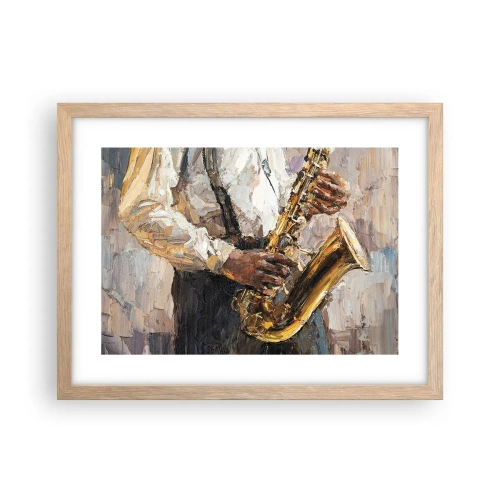 Plagát v ráme zo svetlého duba - Čas na sólovú hru - 40x30 cm