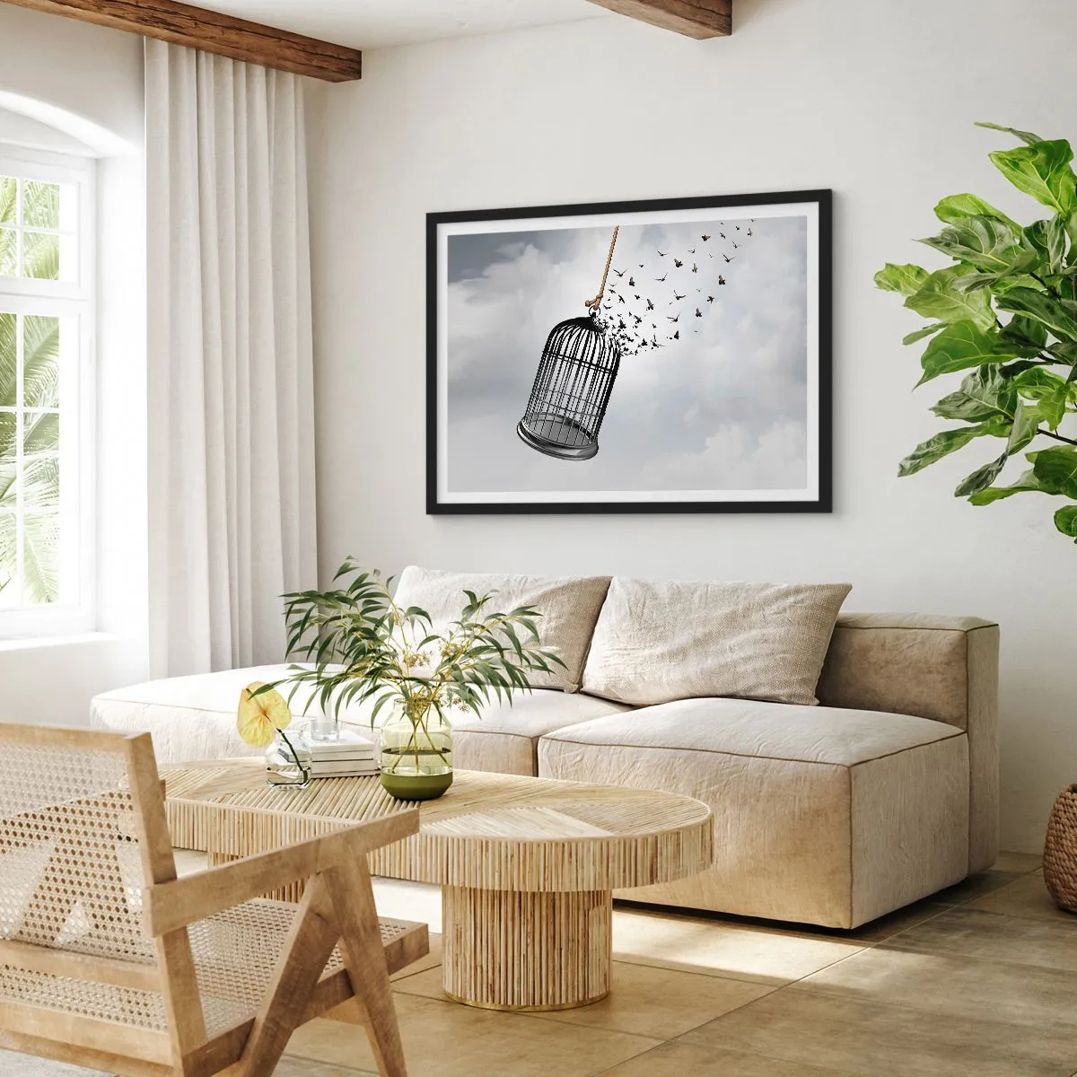 Plagát v čiernom ráme - Viera… nádej… sloboda! - 100x70 cm