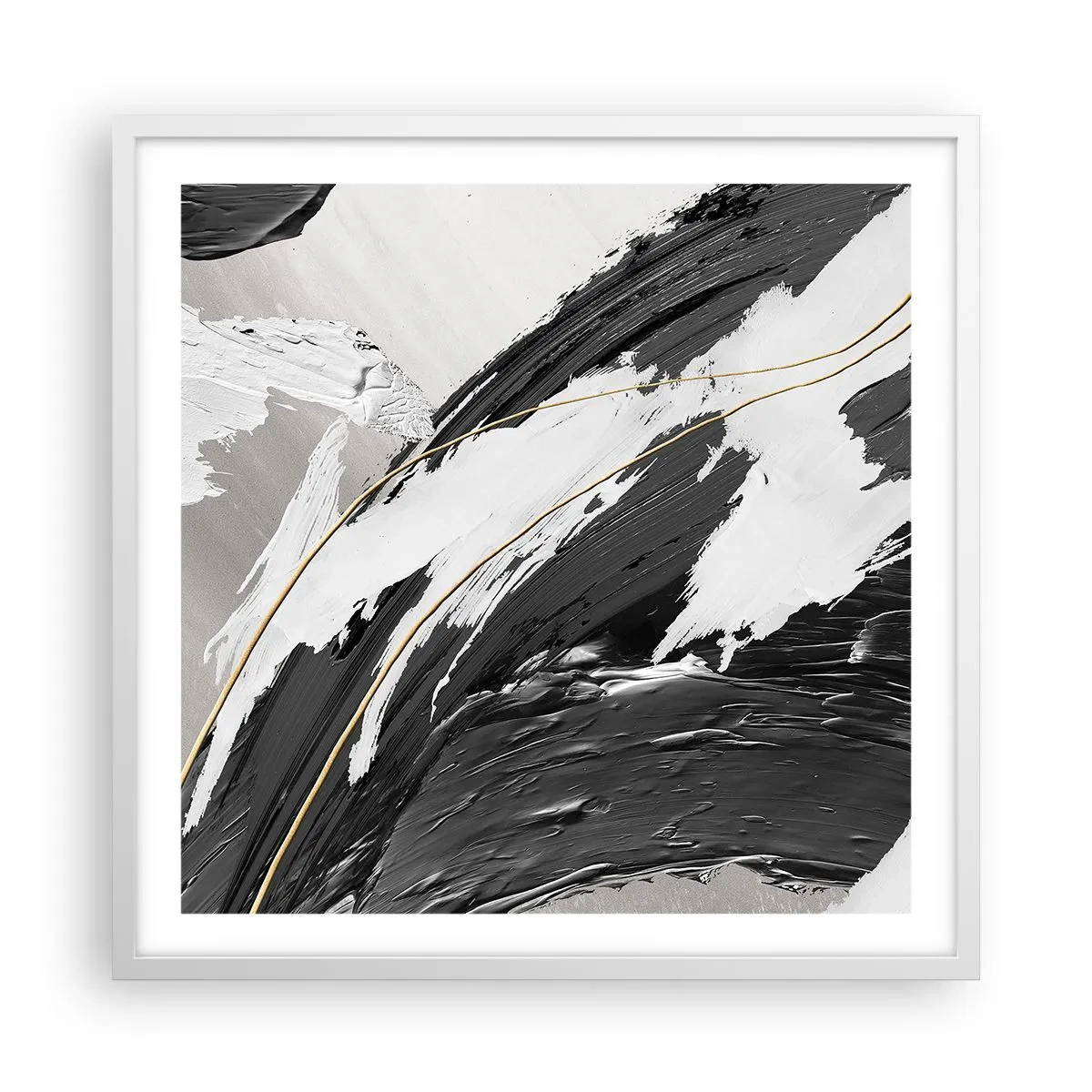 Plagát v bielom ráme - Veľkorysá abstrakcia - 60x60 cm