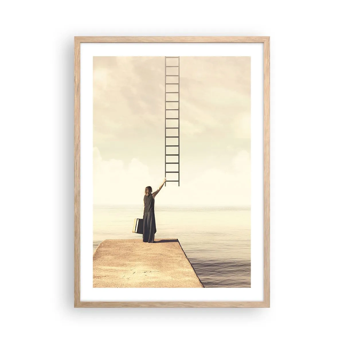 Plagát v ráme zo svetlého duba - Magická cesta - 50x70 cm