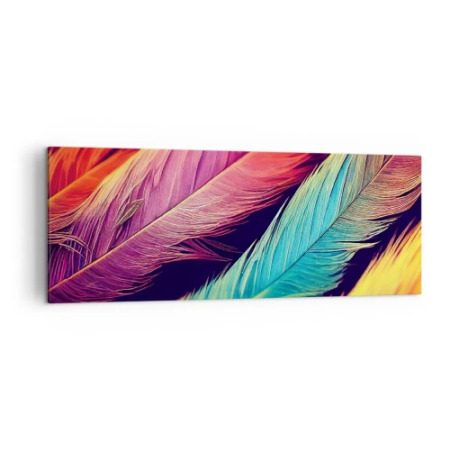 Obraz na plátne - Operená dúha - 140x50 cm