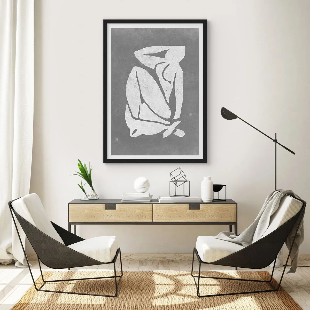 Plagát v čiernom ráme - V zádumčivosti - 61x91 cm
