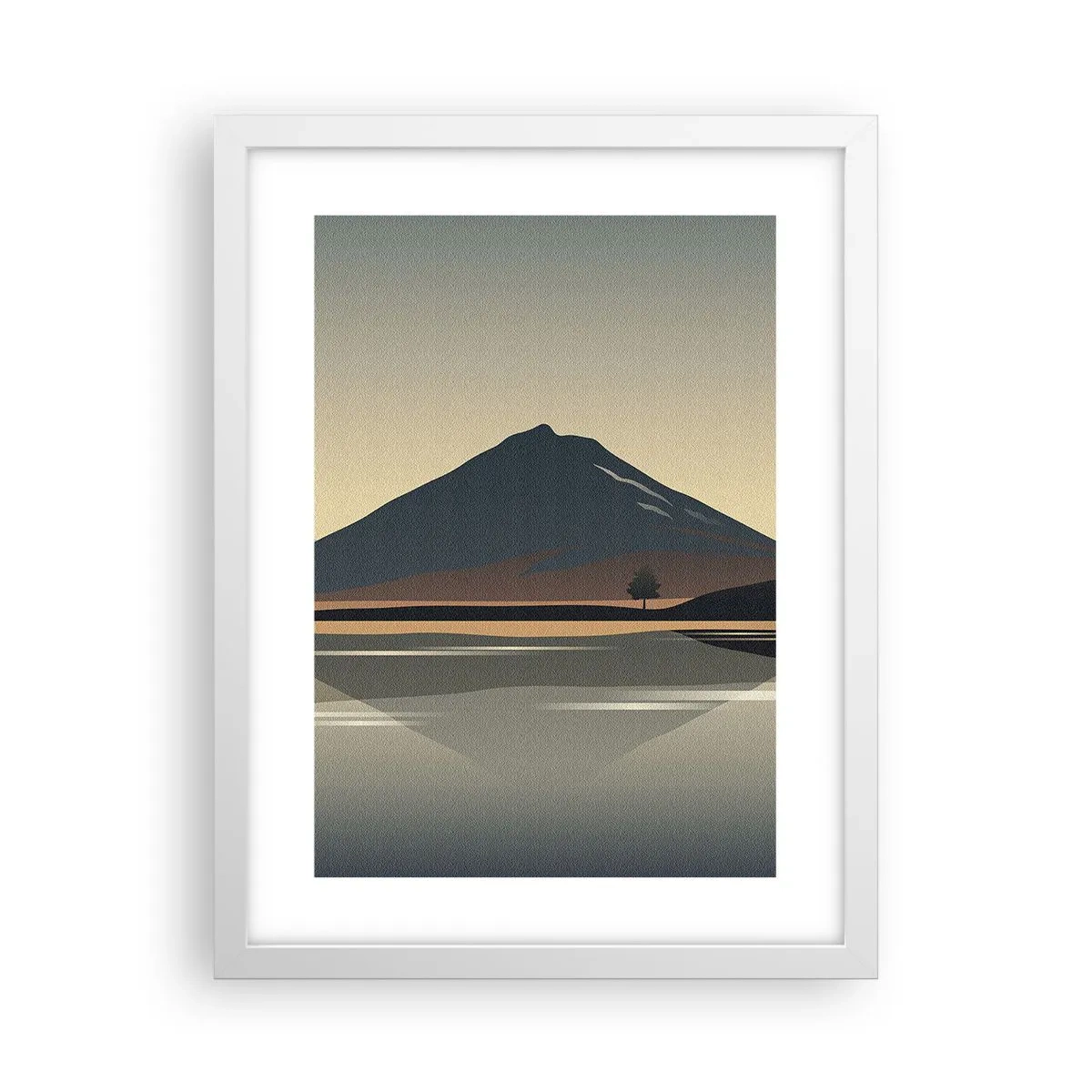 Plagát v bielom ráme - Zrkadlový odraz - 30x40 cm