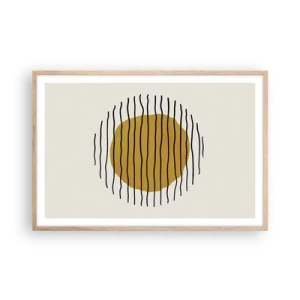 Plagát v ráme zo svetlého duba - Abstrakcia kmitajúca žiarom - 91x61 cm