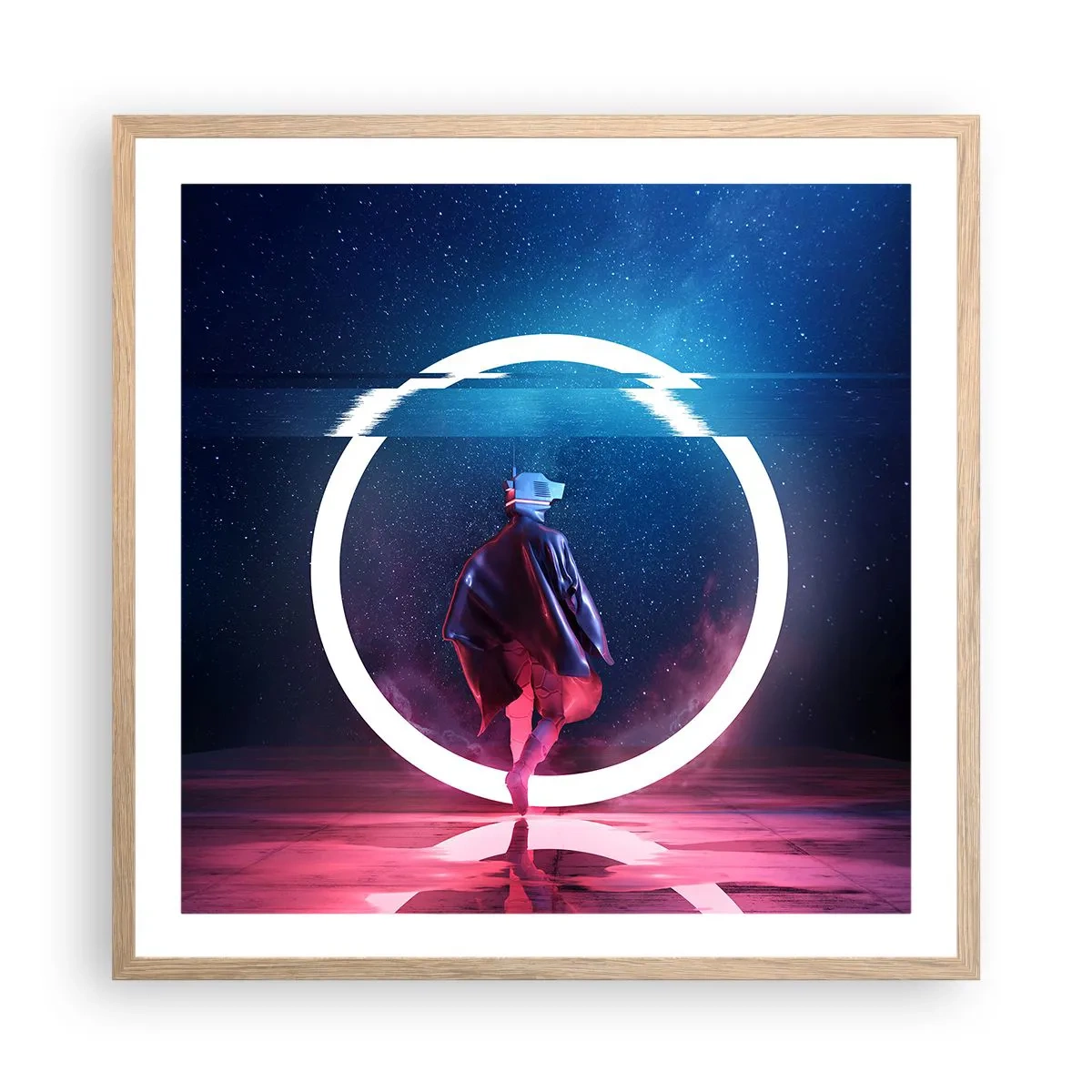 Plagát v ráme zo svetlého duba - Medzi svetmi - 60x60 cm