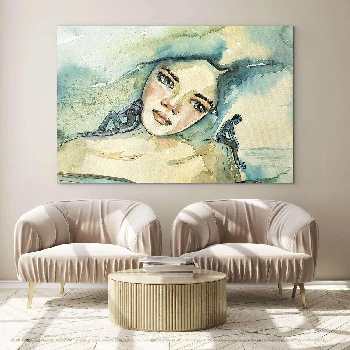 Obraz na skle - Am I blue? - 120x80 cm