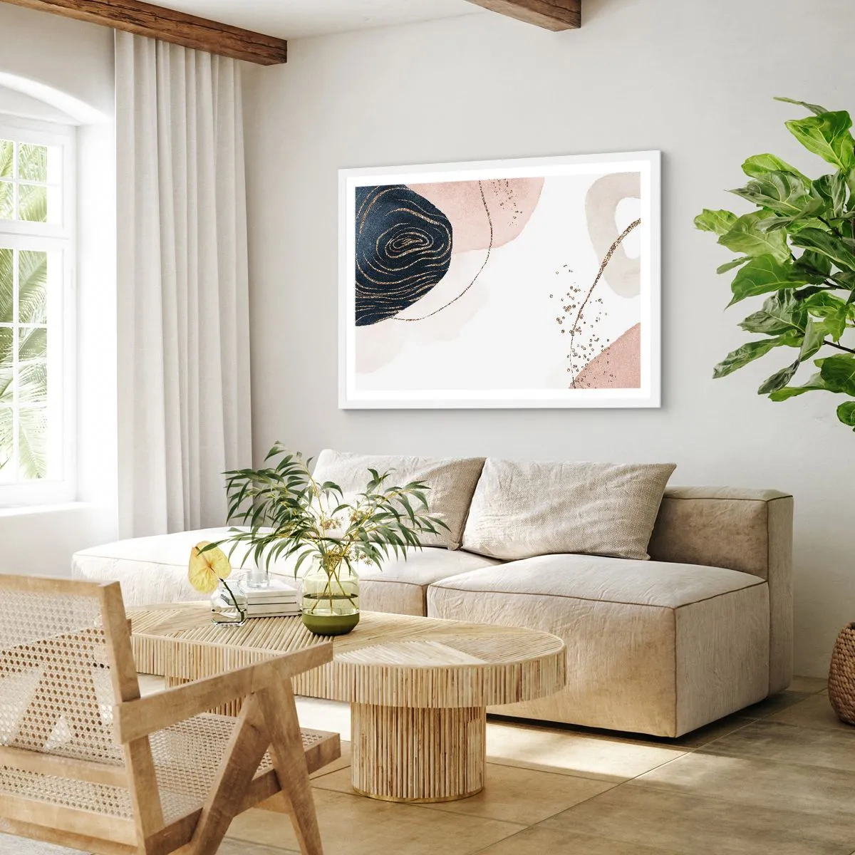 Plagát v bielom ráme - Všetko plynie - 70x50 cm