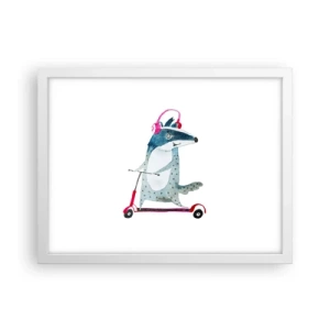 Plagát v bielom ráme - Jazvečie radosti - 40x30 cm