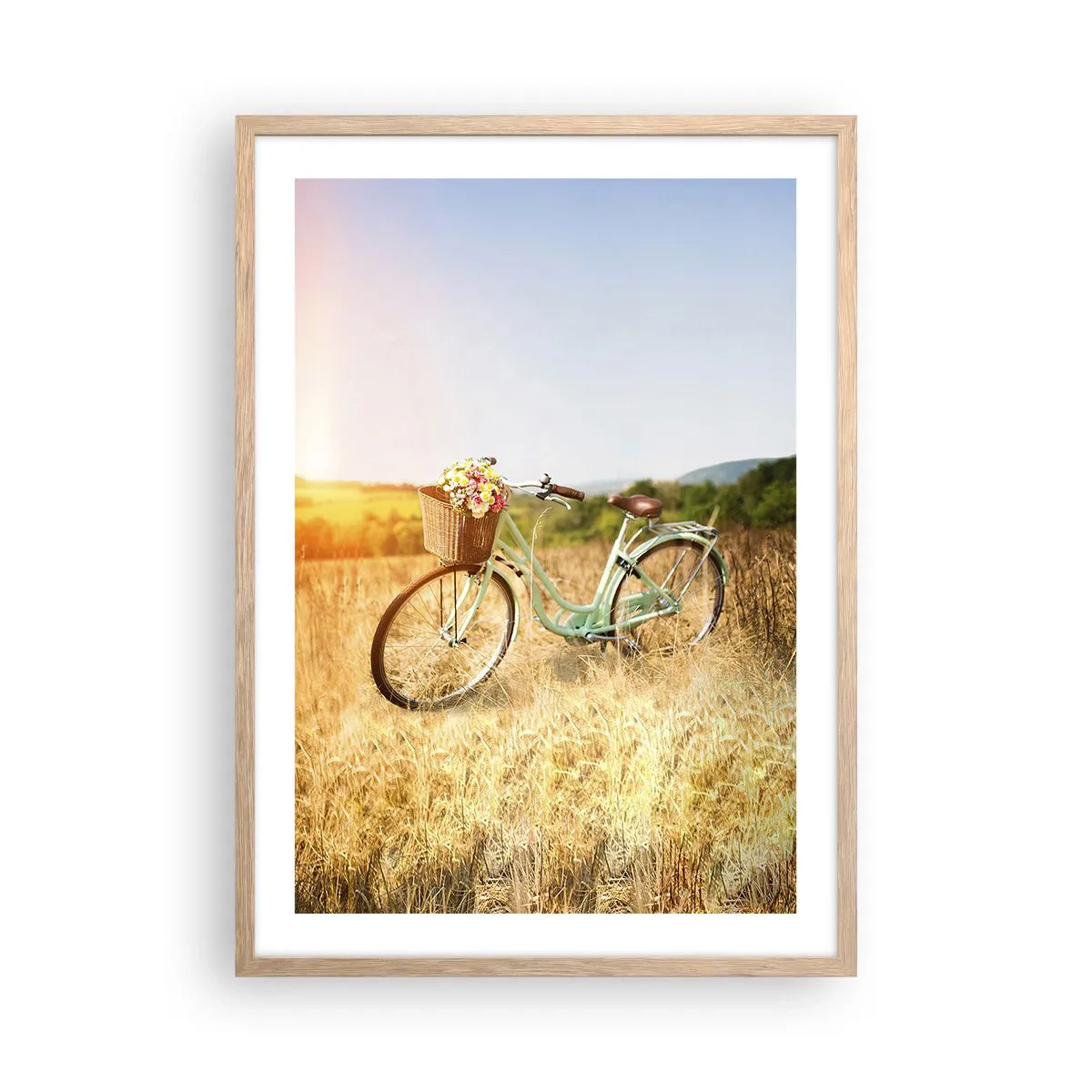 Plagát v ráme zo svetlého duba - Chvíľu tu zostanem - 50x70 cm