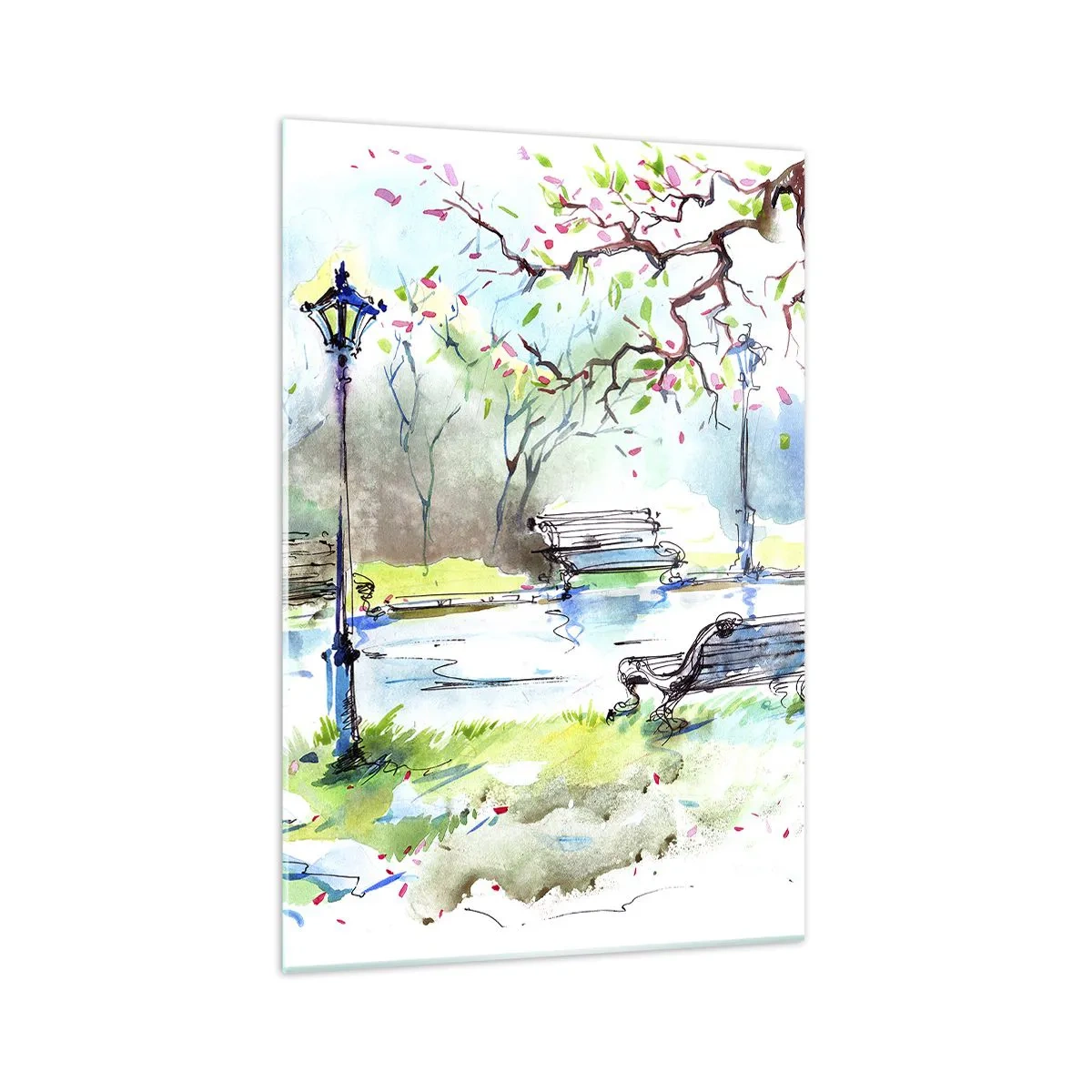 Obraz na skle - Kúzlo parkového ticha - 70x100 cm