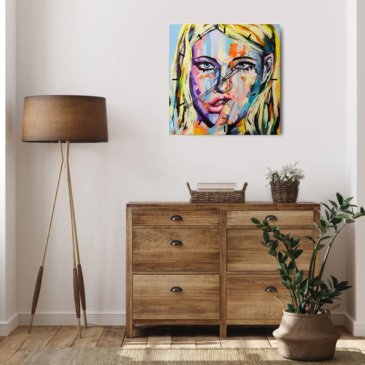 Nástenné hodiny - Pozri sa jej priamo do očí - 30x30 cm