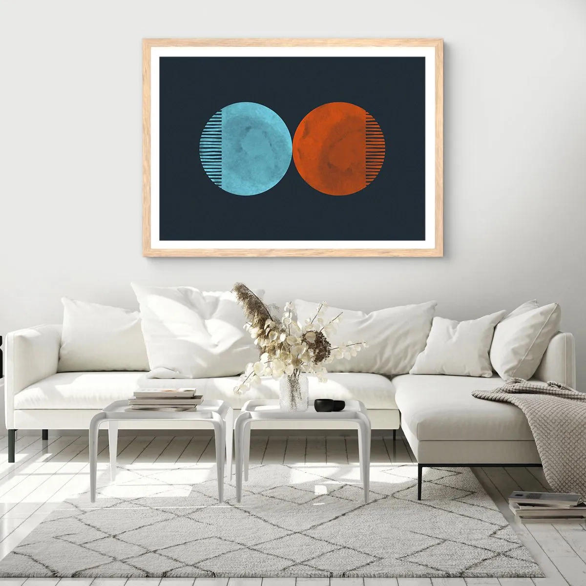 Plagát v ráme zo svetlého duba - Iba geometria? - 100x70 cm