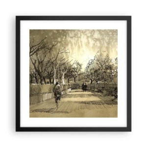 Plagát v čiernom ráme - Pierkom zastavený okamih - 40x40 cm