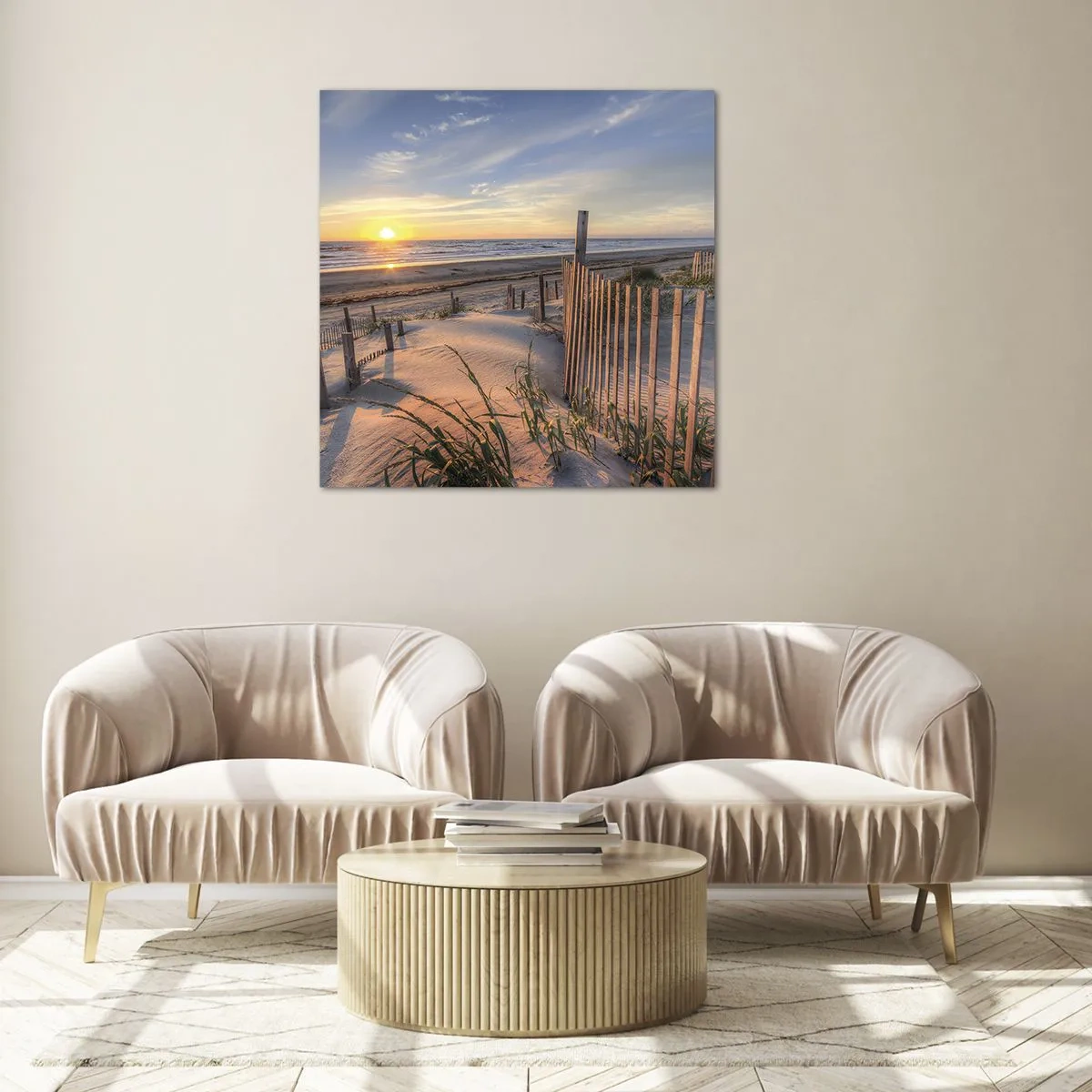 Obraz na skle - Odlesk a tieň vetra - 70x70 cm