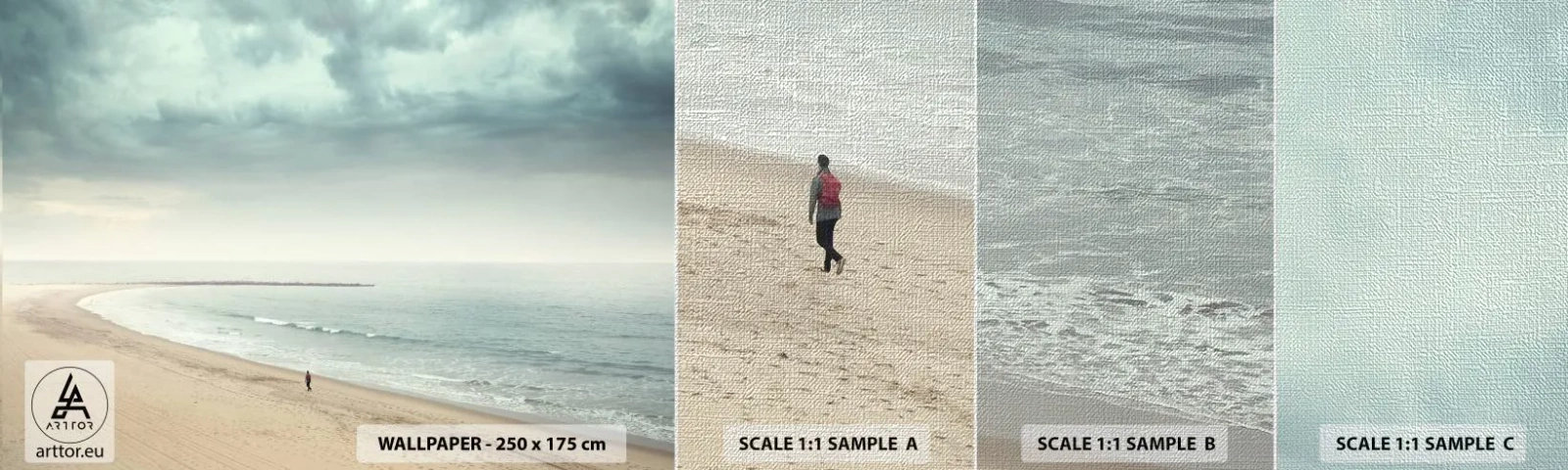Vzorka fototapety Premium Canvas - Hľadám pokoj - More, Pláž, Prechádzka - 100x30 cm