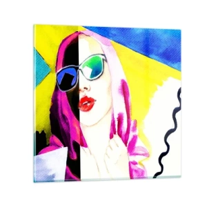 Obraz na skle - Nie som biela a nie som čierna - 40x40 cm