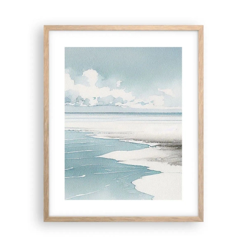 Plagát v ráme zo svetlého duba - Jemný príliv - 40x50 cm