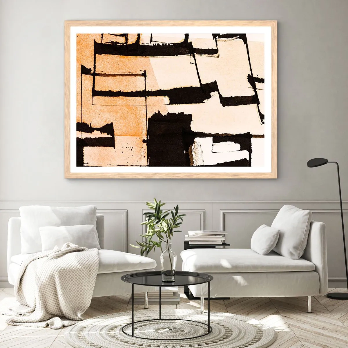 Plagát v ráme zo svetlého duba - Avšak poriadok - 91x61 cm