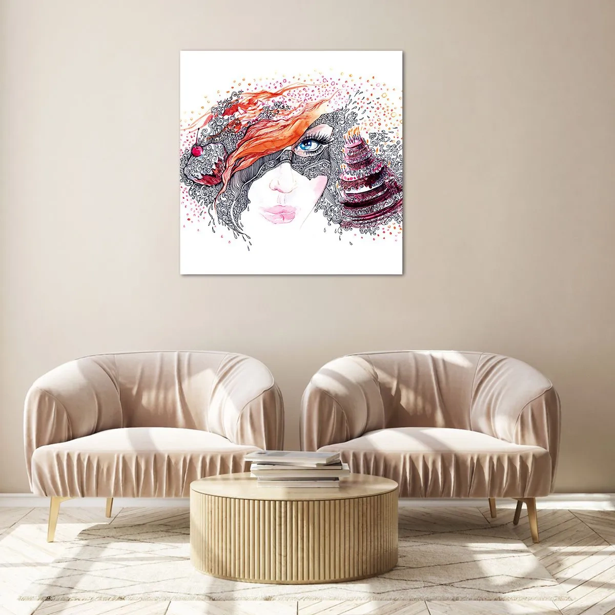 Obraz na skle - S ňou je každý deň sviatok - 60x60 cm