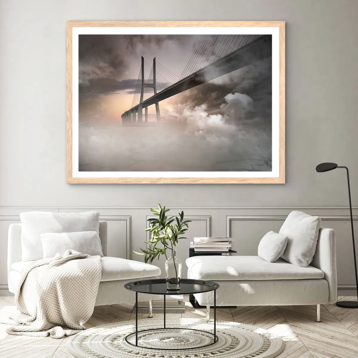 Plagát v ráme zo svetlého duba - Pri rieke, ktorá nie je - 91x61 cm