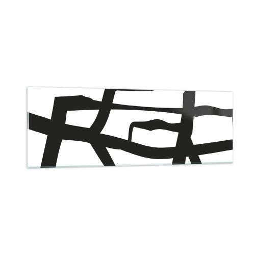 Obraz na skle - Čiernobiela konštrukcia - 90x30 cm